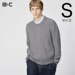 UNIQLO : C/クルーネックフルジップカーディガン グレーS