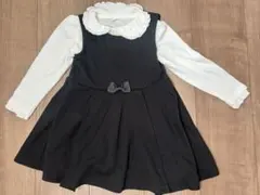 フリル付き黒白ドレス　100サイズ
