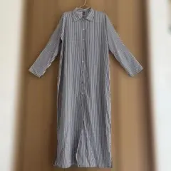 SHEIN ストライプ柄 長袖シャツワンピース