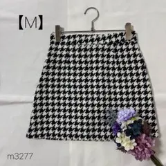 ミニスカート　タイトスカート　千鳥柄　ハウンドトゥース　【M】