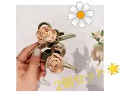 【ヘアクリップ２個セット】花びら ゆめかわ 髪どめ ヘアクリップ バンスクリップ
