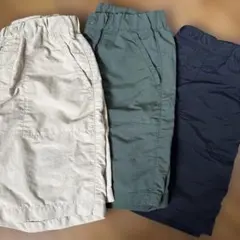 UNIQLOキッズハーフパンツ 3点セット ベージュカーキブラック