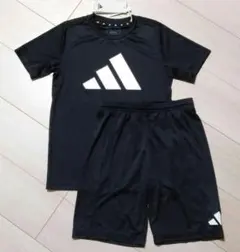 アディダス　半袖Tシャツ　ハーフパンツ　上下セット　150cm　黒　吸汗速乾