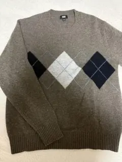 UNIQLO アーガイルパターンセーター Mサイズウール100％