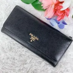 美品✨プラダ 長財布 サフィアーノレザー 1MH132 ゴールド金具 本革 黒