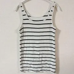 a new day 【XL】 ボーダー タンクトップ 黒 白 インナー