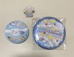 シナモロール　刺繍缶バッチ　キラキラBIG缶バッチ　ピンバッジ