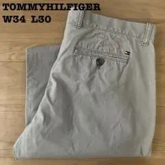 み*】様 トミーヒルフィガー チノパン W34 グレー カスタムフィット 太め