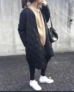 ブラック キルティングコートM・L相当【未使用】