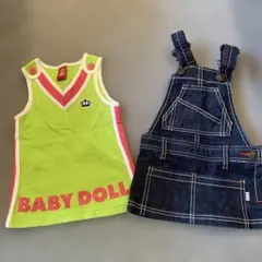 BABY DOLL タンクトップ&デニムオーバーオールセット
