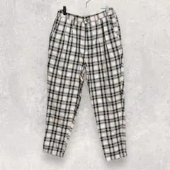 WEGO パンツ S ベージュ チェック柄 テーパード カジュアル 個性的