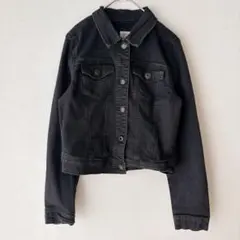 美品 WAX JEAN デニムジャケット Gジャン ブラックデニム 丈短 S