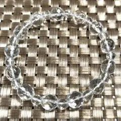 る*♪様 カット水晶3Aブレスレット、約10ミリ玉＆約6ミリ玉