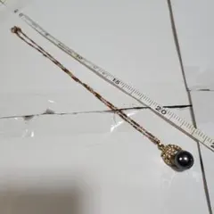 黒色真珠のゴールドネックレス