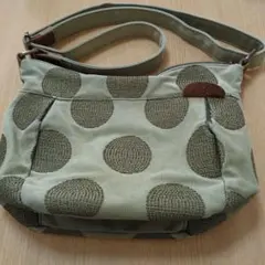 オリーブグリーン ドット柄 ショルダーバッグ toleur