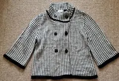 GIVORS 千鳥格子ニット カーディガン ボレロ アウターM