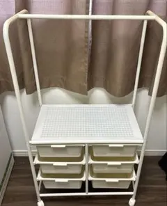 ホワイトハンガーラック 収納ボックス付き　lowya