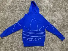 アディダスオリジナルス ビッグトレフォイル アウトライン パーカー ブルー S