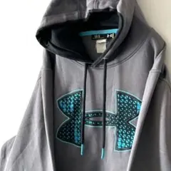アンダーアーマー XSTORM刺繍 パーカー L グレー 灰色 古着