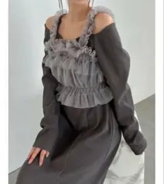 ダズリン　dazzlin チュールギャザービスチェカットワンピース