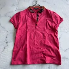 ✨美品✨ バーバリーロンドン　ピンク系　チェックポロシャツM相当のサムネイル