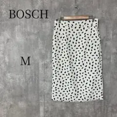 BOSCH ボッシュ 白×黒 ダルメシアン柄 ロング タイトスカート Mのサムネイル