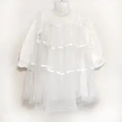 海外子供服 チュール パール ティアード ワンピース ドレス 120