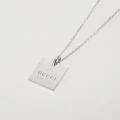 GUCCI スクエア　ロゴ　プレート　ネックレス