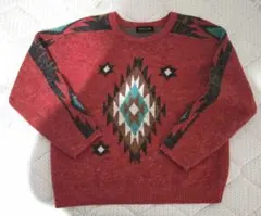 【RODEO CROWNS】 赤 長袖ニットセーター