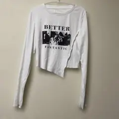 Dazy クロップドプリントTシャツ L