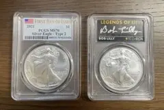 2021年 アメリカ イーグル銀貨 Type1＆2 PCGS MS70