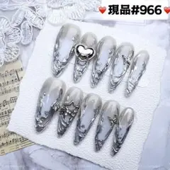 966現品推しネイルチップ付け爪量産型姫ギャルクロムハーツチークy2k痛ネイル