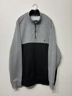 NAUTICA ハーフジップ トレーナー XXL グレー/ブラック