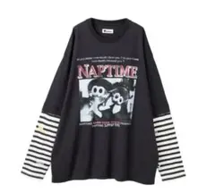 naptime ロンT 黒 Naptime ブラック 長袖Tシャツ M - メルカリ