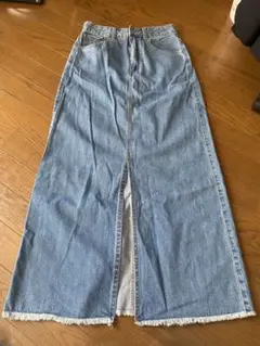 GU フリンジデニムロングスカート