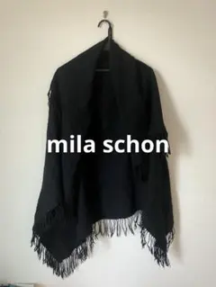 大判ショール　ストール ブラック　mila schonミラ・ショーン　膝掛け