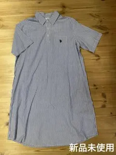 US.POLO ASSN. ストライプ 半袖シャツワンピース