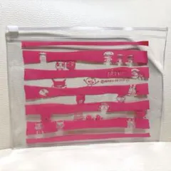 アランジアロンゾ クリアポーチ ピンク　しましま　みんな