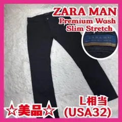 ☆美品☆ ZARA MAN スリムストレッチ ブラックデニム USA32 L相当のサムネイル