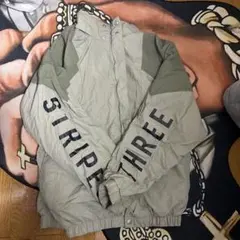 adidas ナイロンジャケット グレー/イエロー