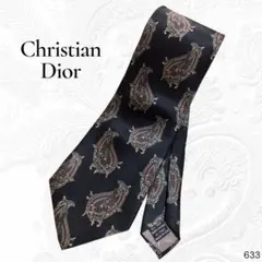 Christian Dior ペイズリー柄 シルクネクタイ USA製 ブラック