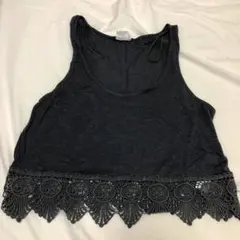 ZARA フリンジタンクトップ　グレーのサムネイル
