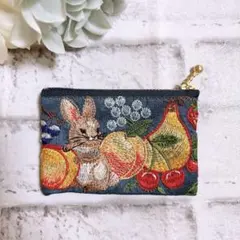 インド刺繍リボン ポーチ マルチポーチ ハンドメイド ミニポーチ