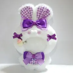 感謝価格【555】ちびぐるみ　11cmサイズ　ぬい服　着ぐるみ　うさぎ　紫