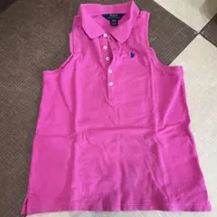 Polo Ralph Lauren ピンク ノースリーブポロシャツ L