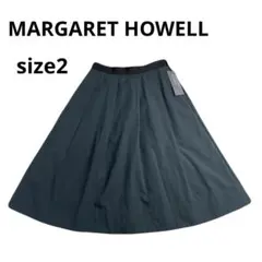 新品未使用　MARGARET HOWELL フレアスカート ダークグリーンのサムネイル