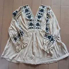 TORRAZZO DONNA 刺繍Vネック　チュニック　新品　秋　トラッゾドンナ
