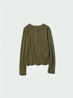 リブヘンリーネックT オリーブ