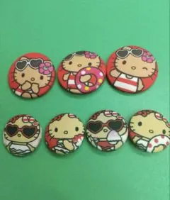 日焼けキティくるみボタン