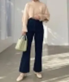 MAJESTIC LEGON 美シルエットデニムパンツ ネイビー Mのサムネイル